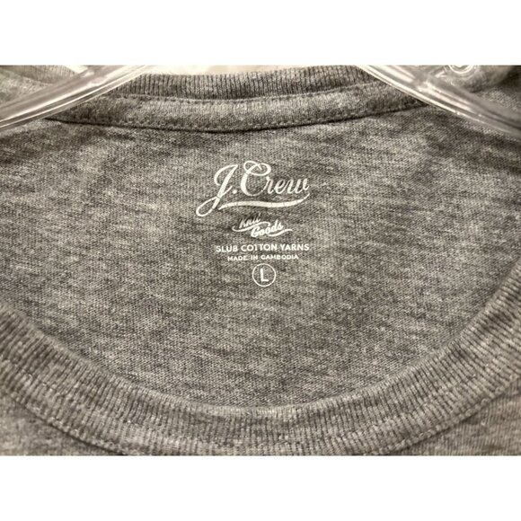 J. Crew Slub Cotton yarn Tee T-Shirt Color-Block Gray Pocket - Picture 4 of 4